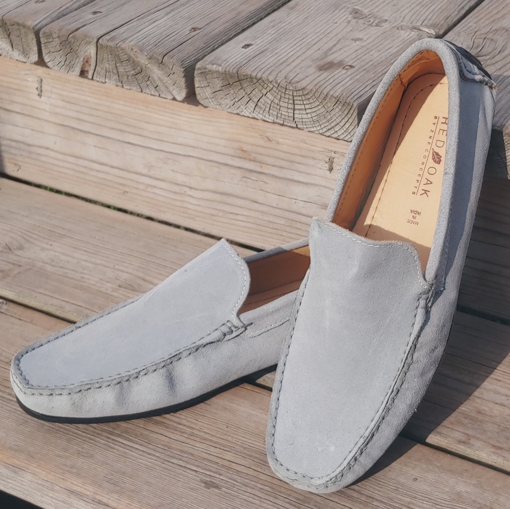 Grey suede leather driving shoes ***Sleek design regular to medium width feet***